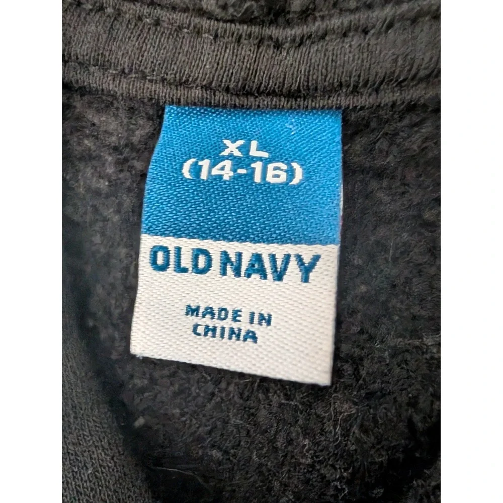 Old Navy Olivia Rodrigo So American Graphic Hoodie Black Kids XL 14-16 GUTS Tour
